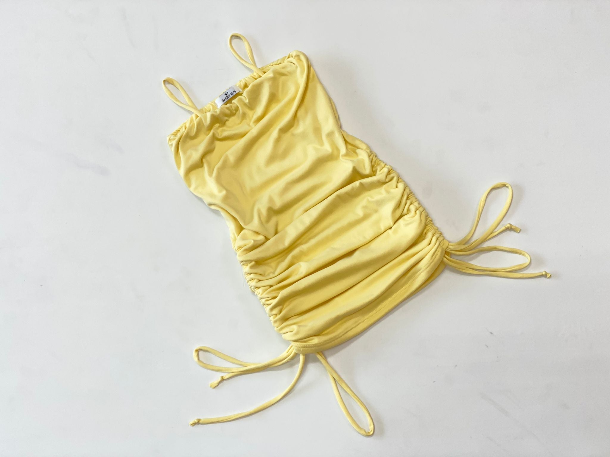 Yellow scrunch up dress